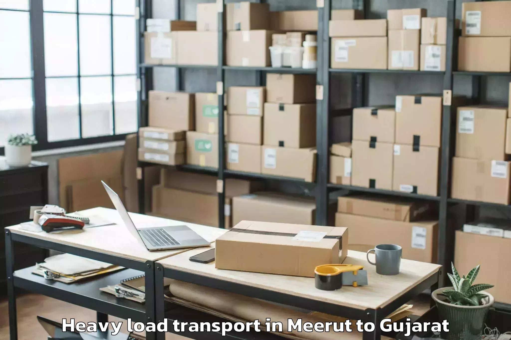 Get Meerut to Visavadar Heavy Load Transport